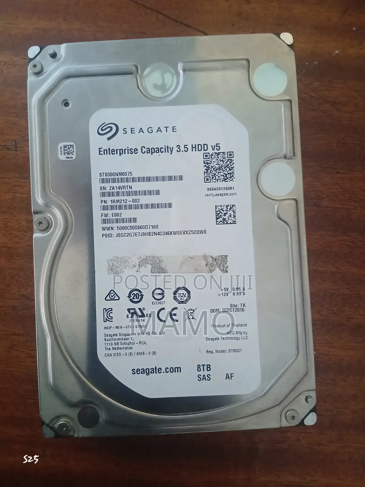 Seagate Sas 8tb 3.5 HDD V5