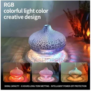 R Mist Humidifier – Crackle Texture RGB Light for Bedroom Desk