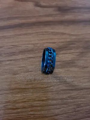 Ring Blue Rotable Chained