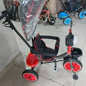 Luxury Kids Tricycle With Parent Push Handel Conopy የህፃናት ሳይክል