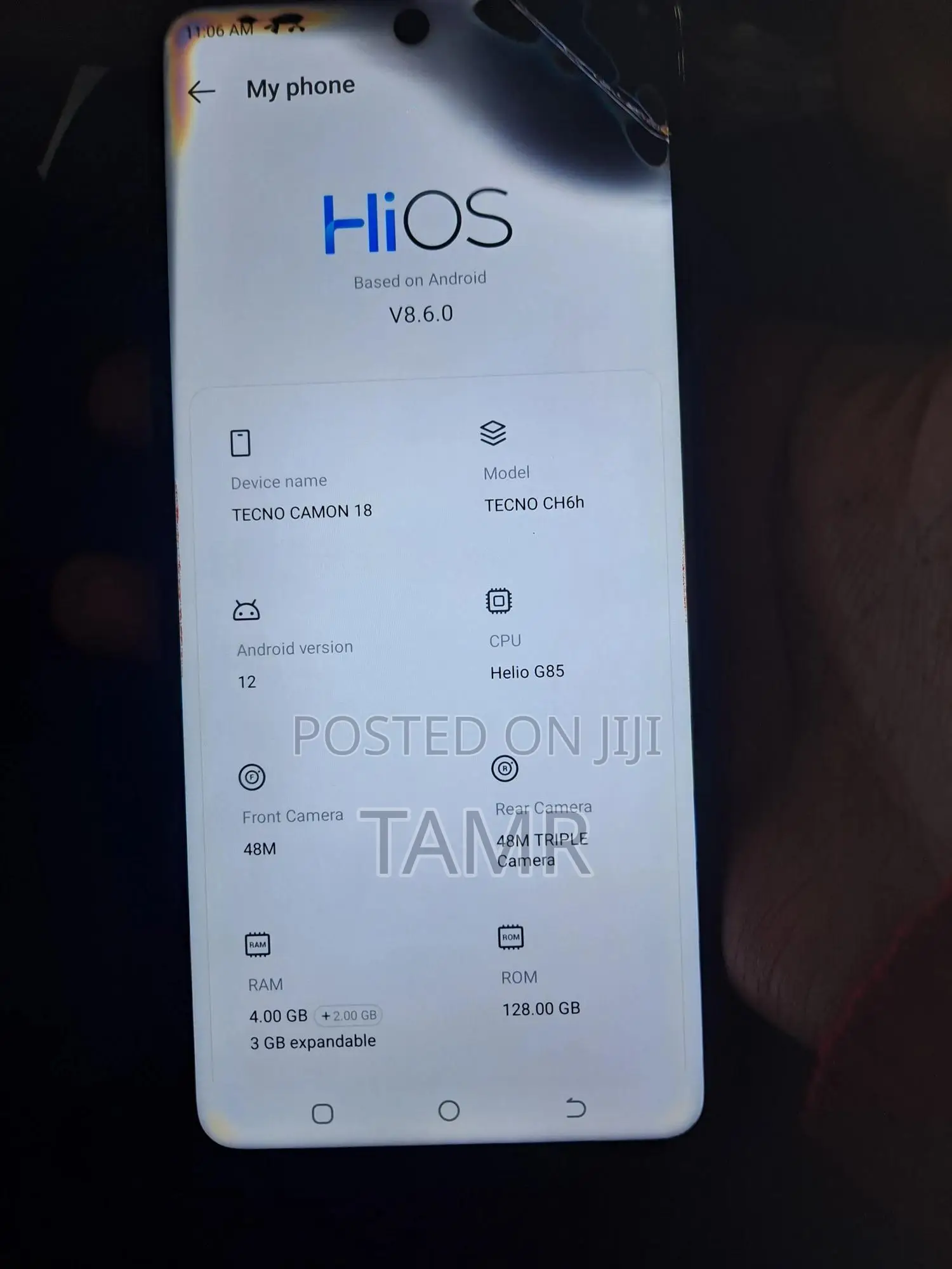 Tecno Camon 18 128 GB Blue