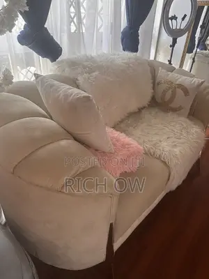 Luxury Cream Velvet Sofa Matching Accent Chair