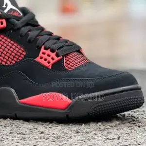 Nike Air Jordan 4 Retro "Red Thunder"Black/Red Fashion Shoes