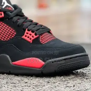 Nike Air Jordan 4 Retro "Red Thunder"Black/Red Fashion Shoes