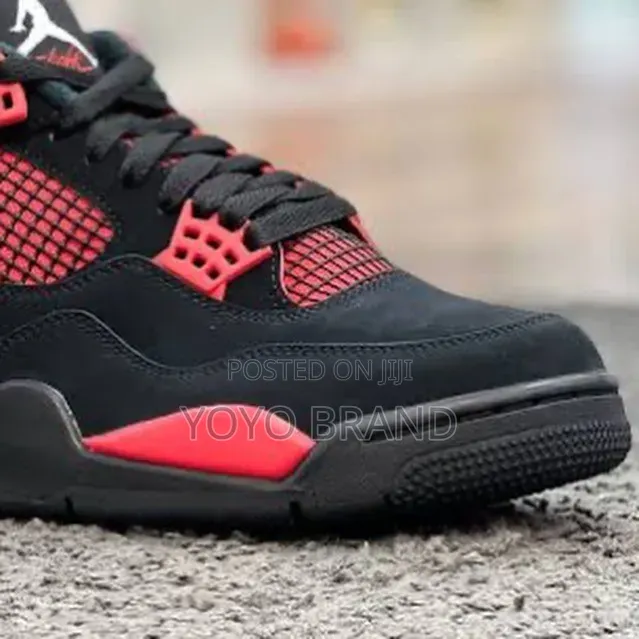 Nike Air Jordan 4 Retro "Red Thunder"Black/Red Fashion Shoes