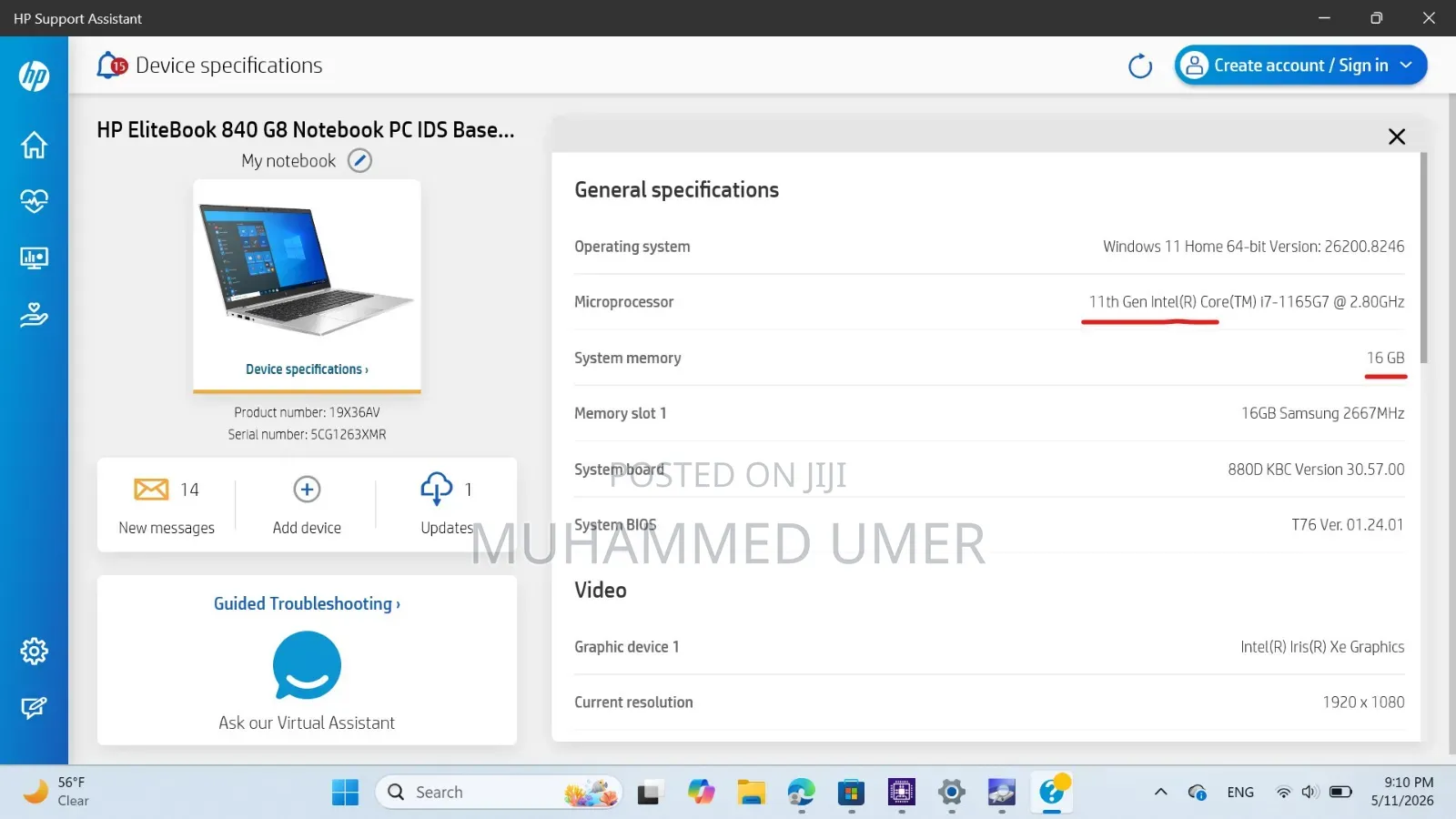 New Laptop HP EliteBook 840 16GB Intel Core i7 SSD 512GB