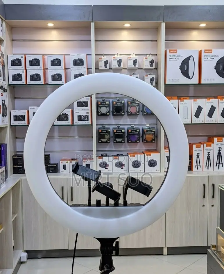 Original 18 Inches Rl Ring Light With Three Phone Holder