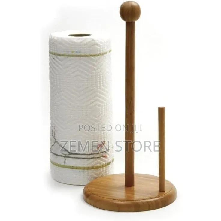 የቀርቅሃ የሶፍት መያዣ - Elegant Bamboo Paper Towel Tissue Stand