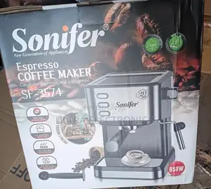 Coffee Maker Sonifer Sf-3574 Espresso With a Silver 20-Bar Pressure,