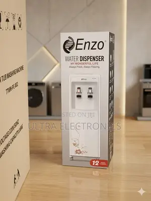 Water Dispenser Enzo Freestanding Top-Loading With a White Finish