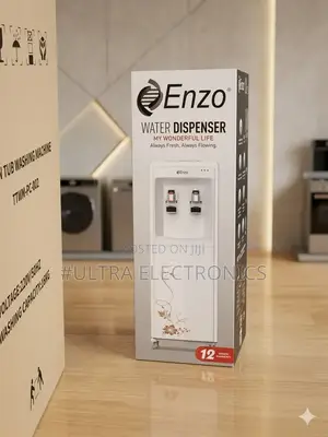 Water Dispenser Enzo Freestanding Top-Loading With a White Finish