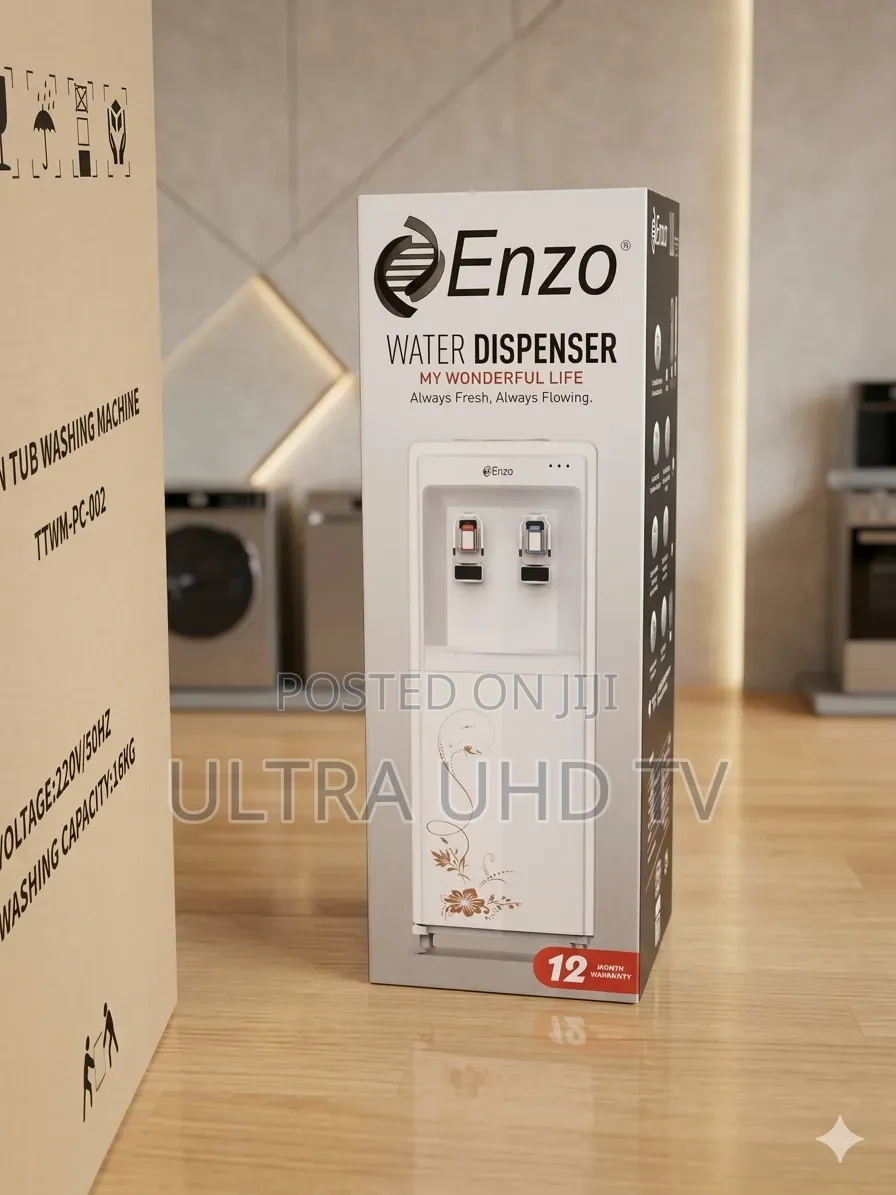 Water Dispenser Enzo Freestanding Top-Loading With a White Finish