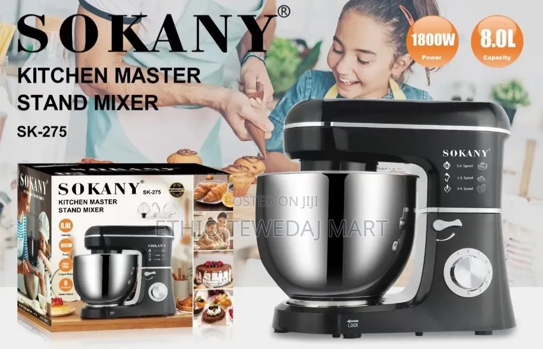 Sokany Kitchen Master Stand Mixer With an 8l Capacity and 1800w Motor