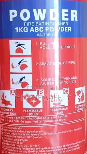 1kg Fire Extinguisher For Office, Shop, & Home / የእሳት አደጋ መከላከያ ማጥፊያ