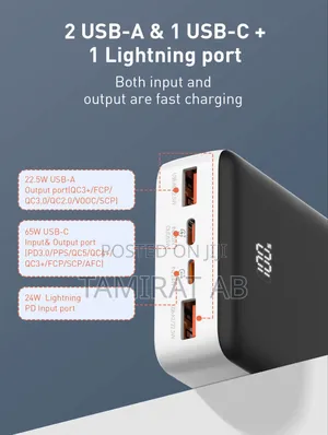 Ldnio 65w Pd 20000mah Powerbank for Phones, Tab, and Laptop