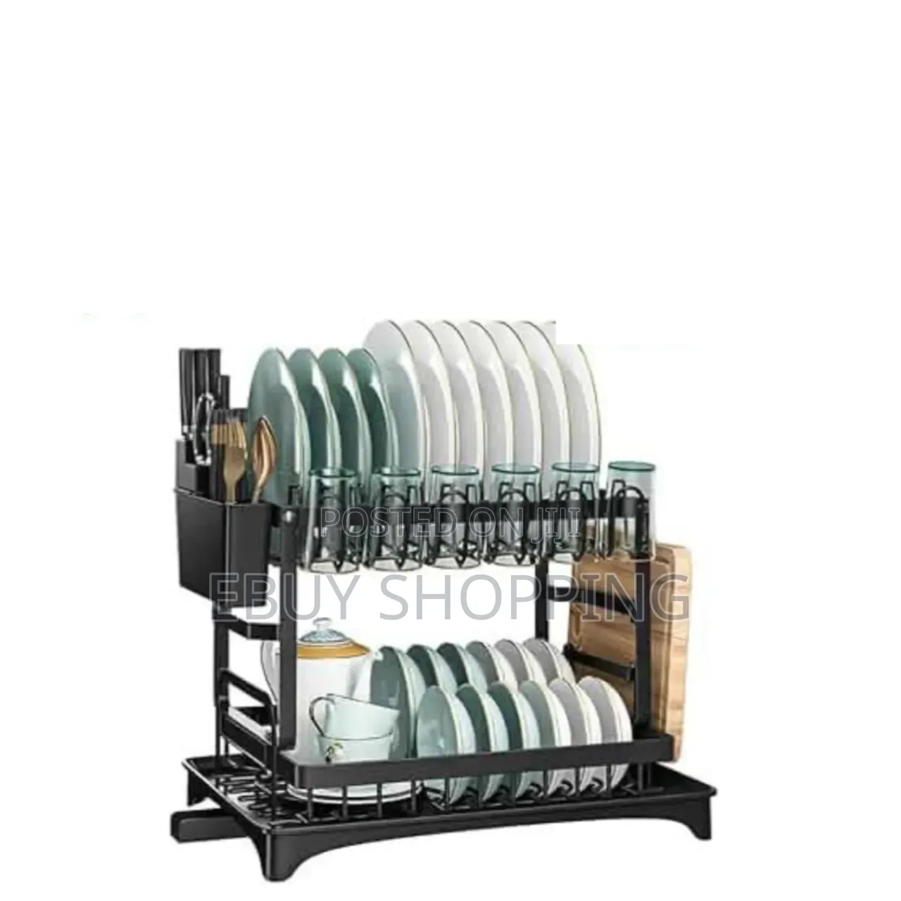 2-Tier Bamboo-Free Metal Rack – Heat Rust Resistant