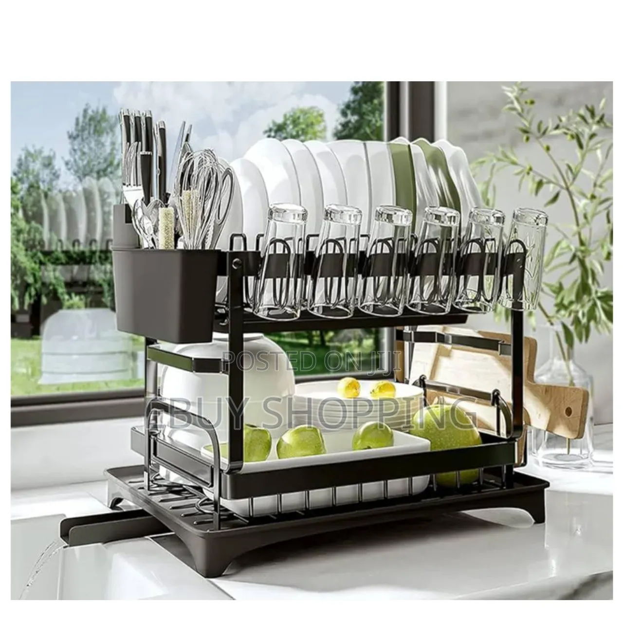2-Tier Bamboo-Free Metal Rack – Heat Rust Resistant