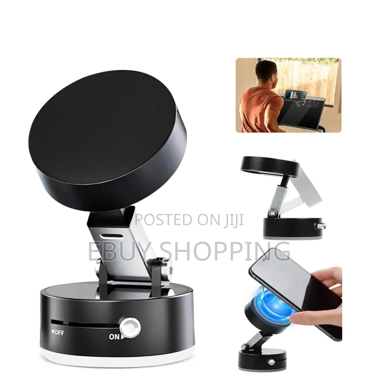 Adjustable Vacuum Suction Holder – Works on Dash, Glass, or Table