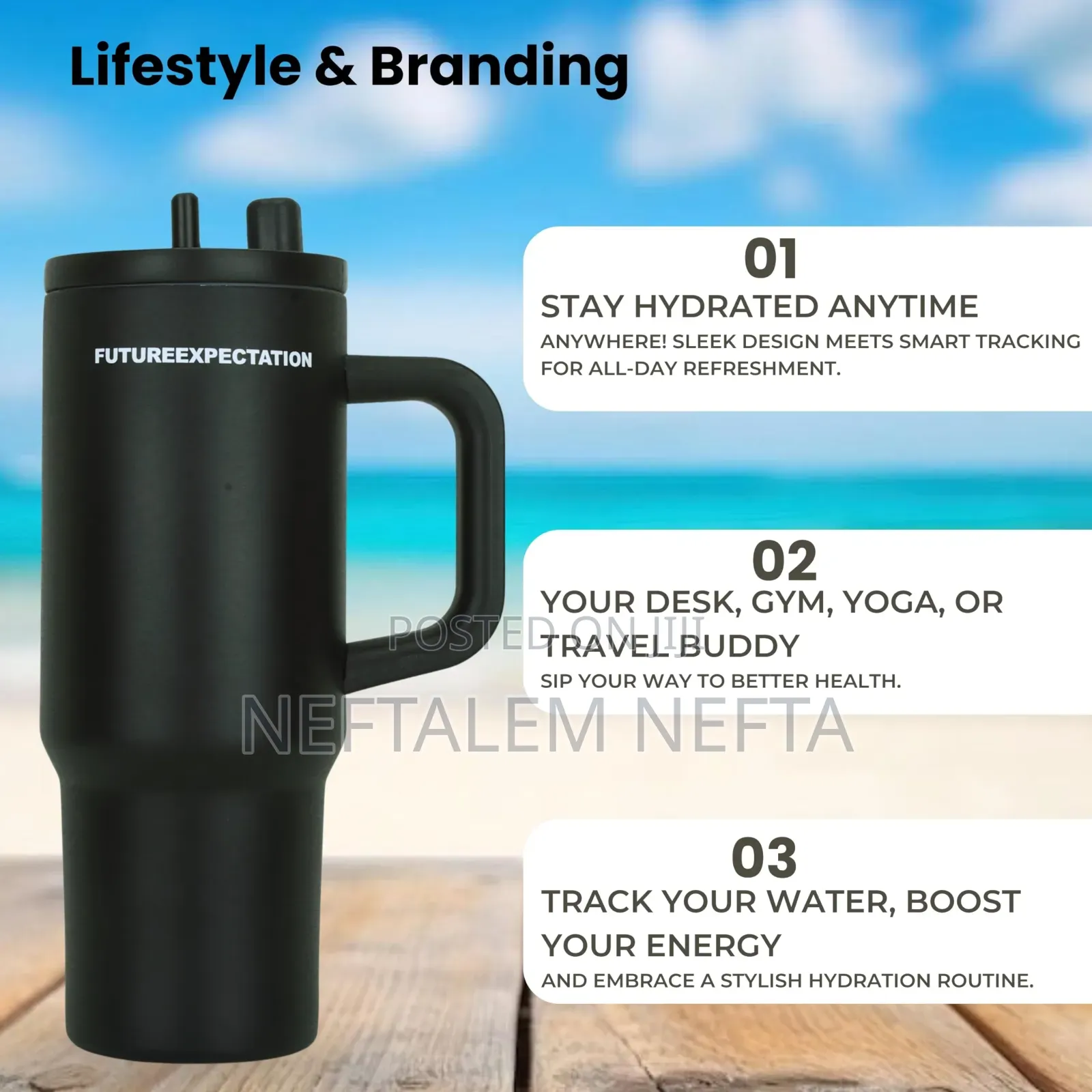 Double Layer Isolated Stainless Steel Tumbler With Straw