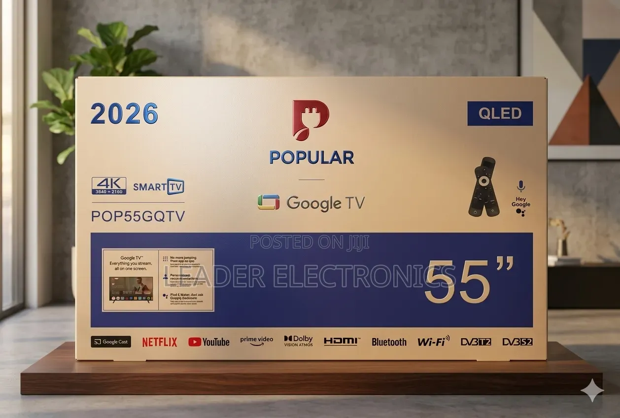Popular Tv 55" Smart Google Tv Qled Frameless (2026)