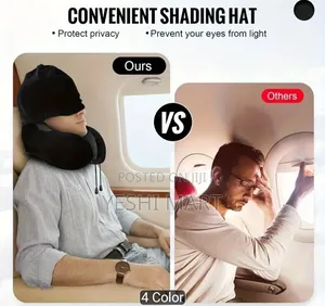 Adjustable U-Shaped Travel Neck Pillow With Hood - Ergonomic Des