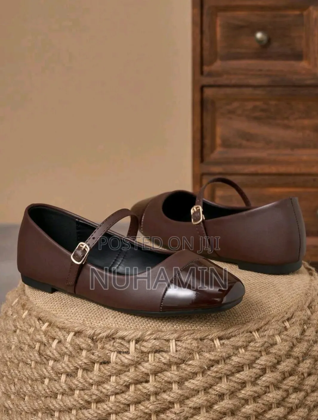 Korean Style Brown Mary Jane Flat Shoe