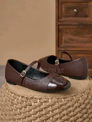 Korean Style Brown Mary Jane Flat Shoe