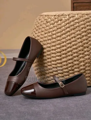 Korean Style Brown Mary Jane Flat Shoe