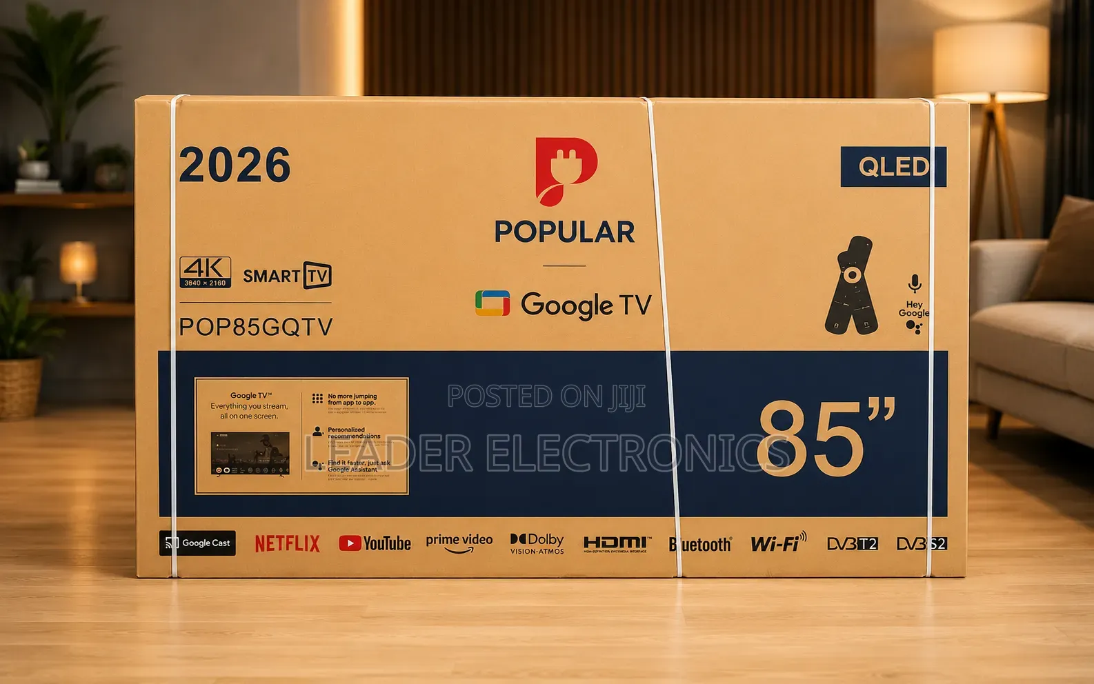 Popular Tv 55" Smart Google Tv – New 2026 | Qled | | Frameless