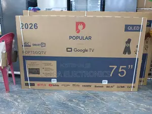 Popular 75-Inch Qled Smart Tv (Model Pop75gqtv), Featuring Google Tv