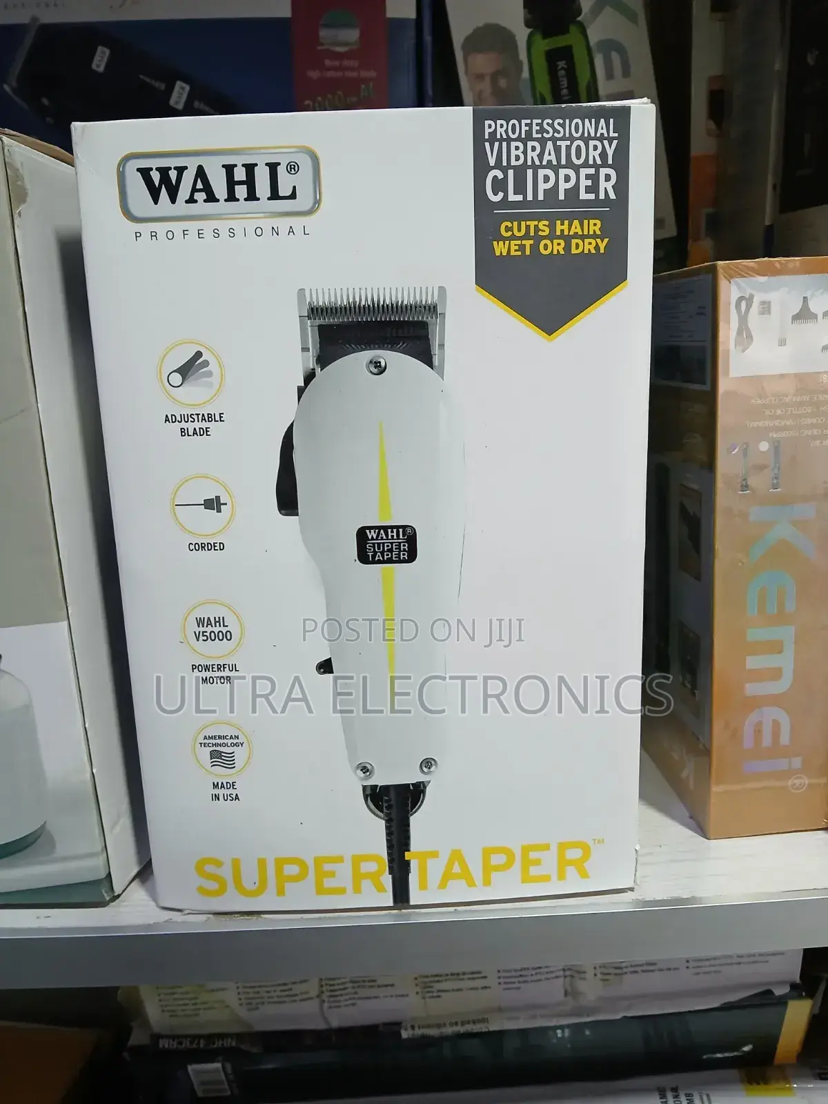 Wahl Super Taper Professional Corded Hair Clipper, a White Clipper