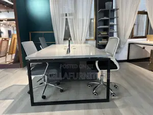Workstation Table 4 Seater | ወርክ ስቴሽን ቴብል | MDF Made