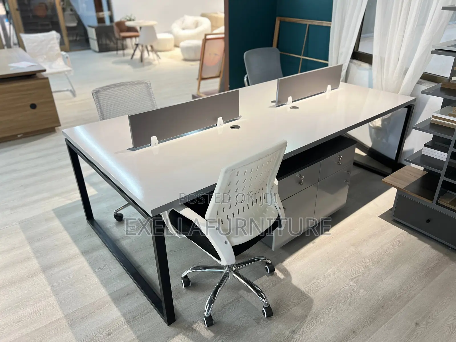 Workstation Table 4 Seater | ወርክ ስቴሽን ቴብል | MDF Made
