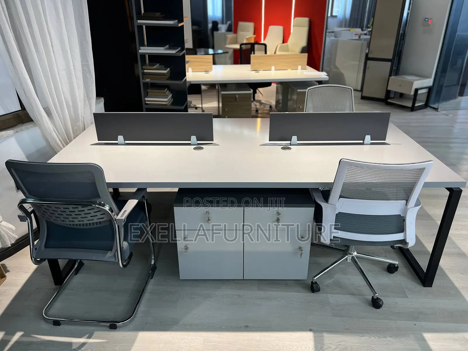 Workstation Table 4 Seater | ወርክ ስቴሽን ቴብል | MDF Made