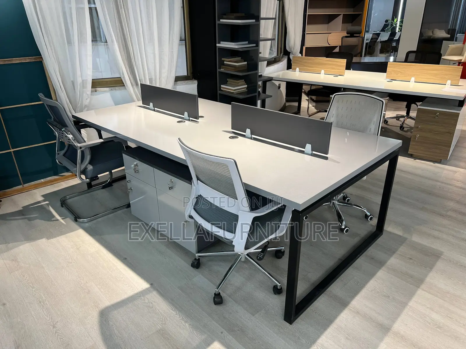 Workstation Table 4 Seater | ወርክ ስቴሽን ቴብል | MDF Made