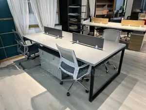 Workstation Table 4 Seater | ወርክ ስቴሽን ቴብል | MDF Made