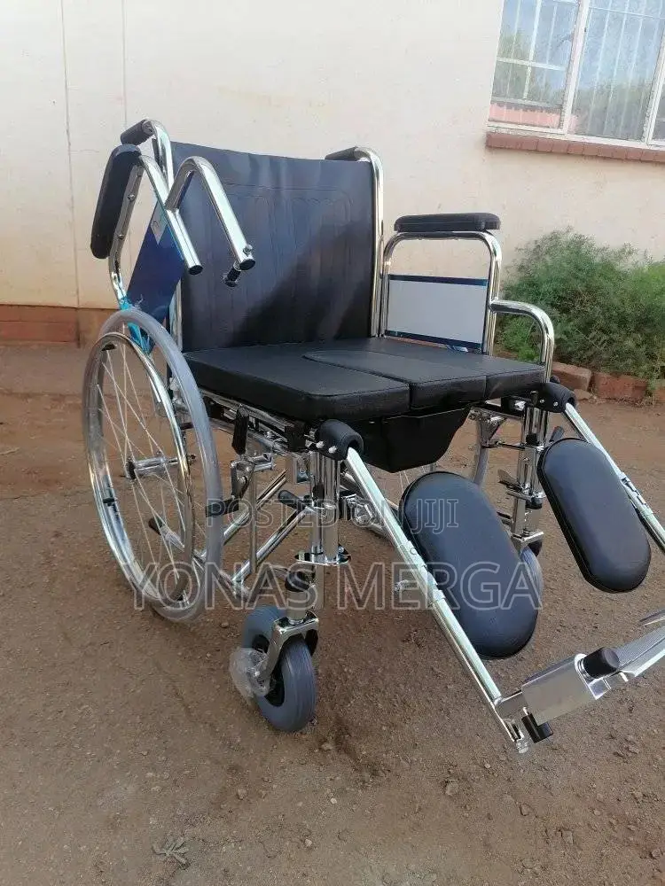 Steel Commode Wheelchair With Toileting Functionality