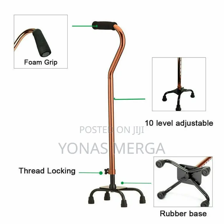 Walking Stick quad Cane (Regular Base) Bronze- Buy1 Take1 !!