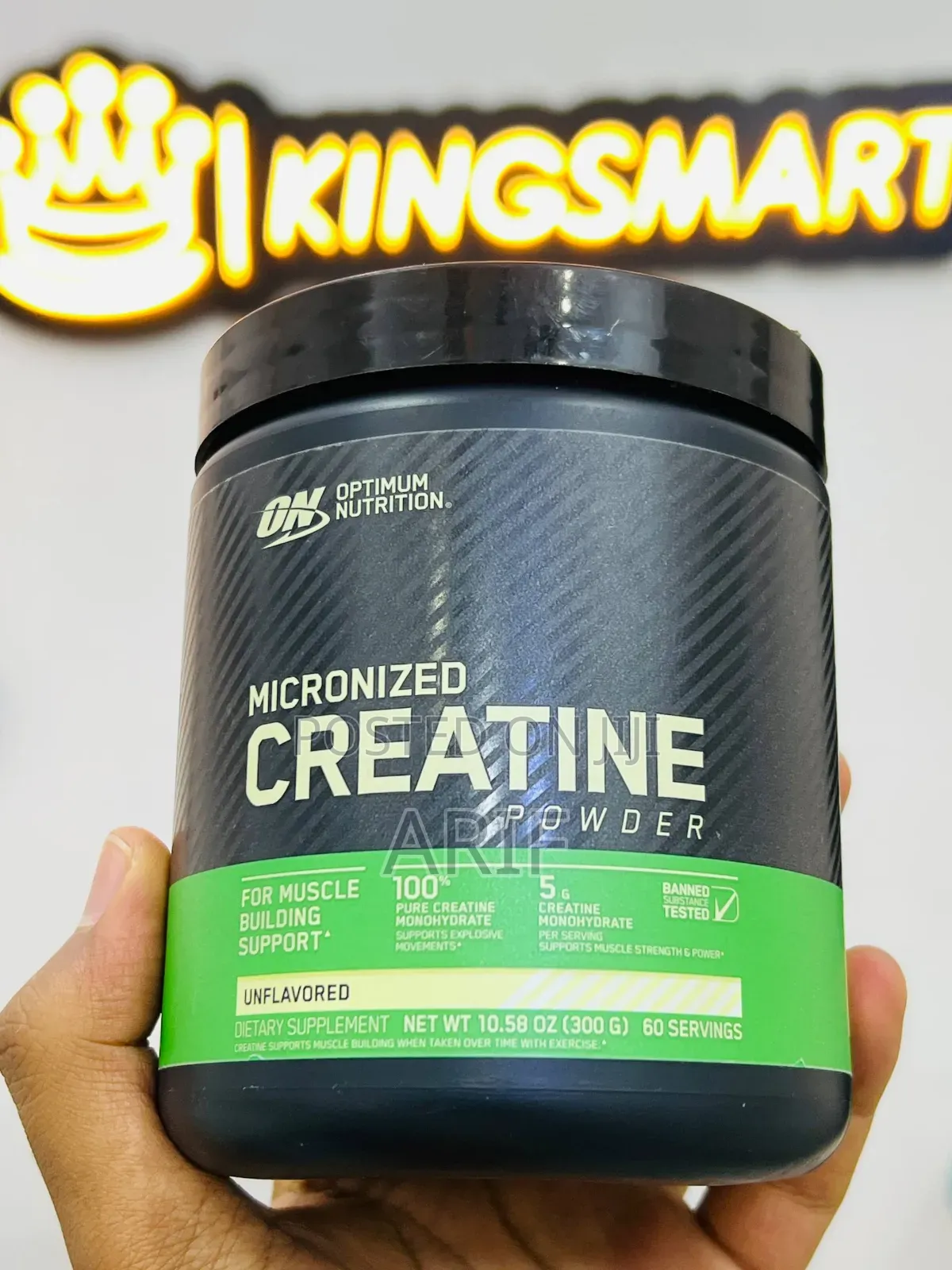 On Micronised Creatine Monohydrate Powder 300gm 60 Serving 100% Pure