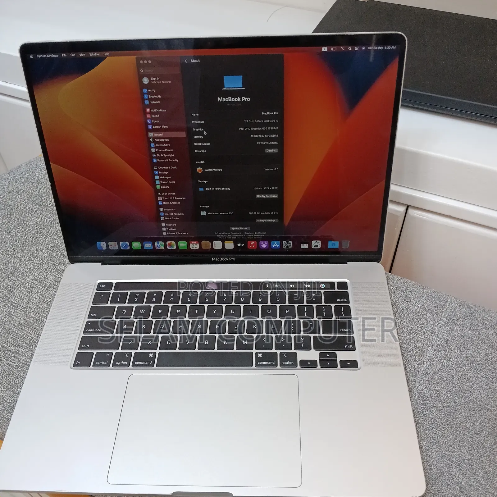 New Laptop Apple MacBook Pro 2019 16GB Intel Core i9 SSD 1T