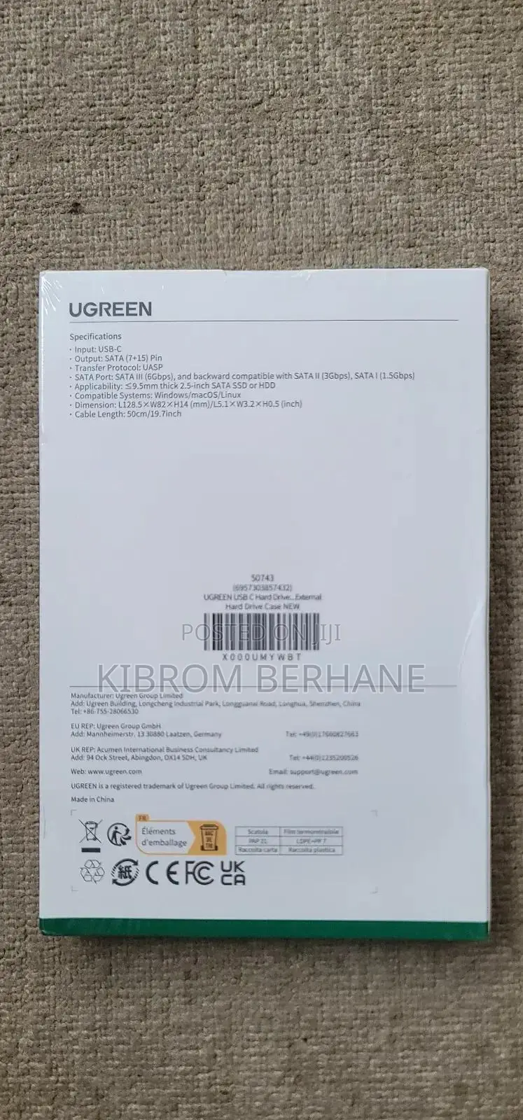 Ugreen 2.5 Inch Sata Hard Drive Enclosure With Usb -C Port
