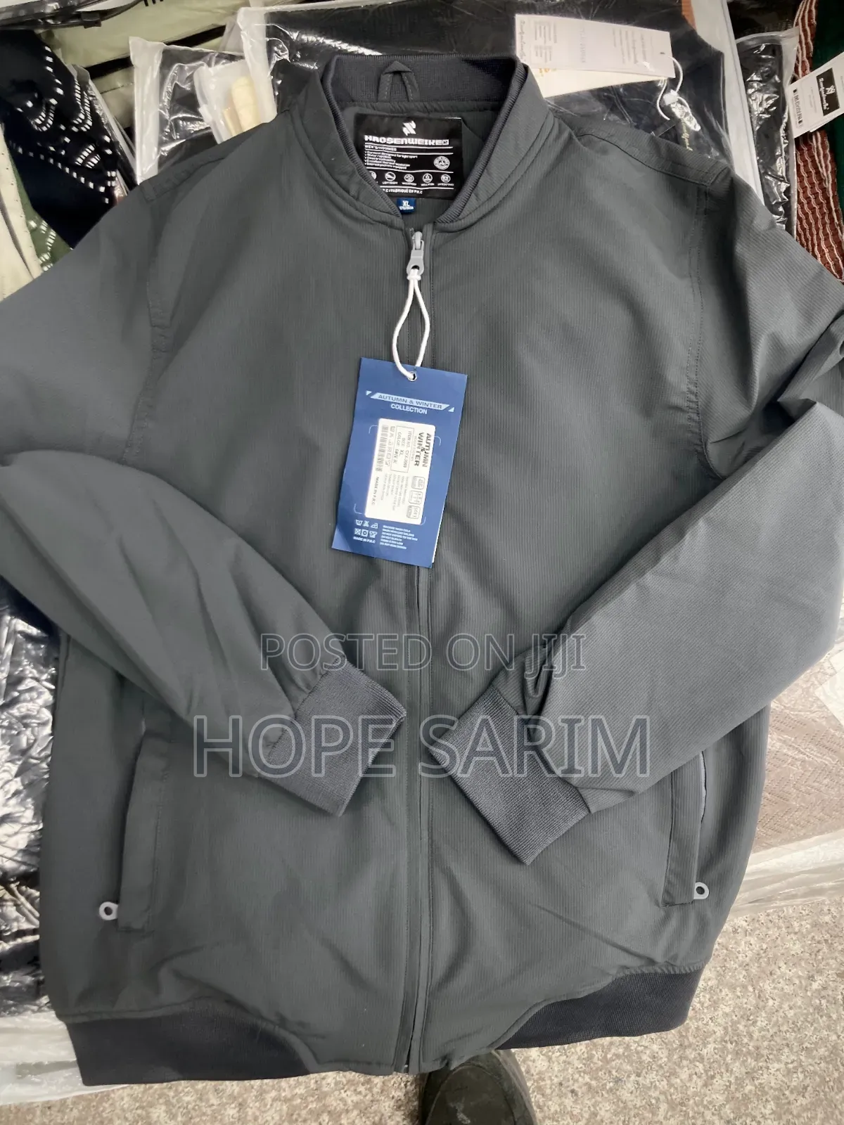 Men's Sleek Dark Grey Bomber Jacket