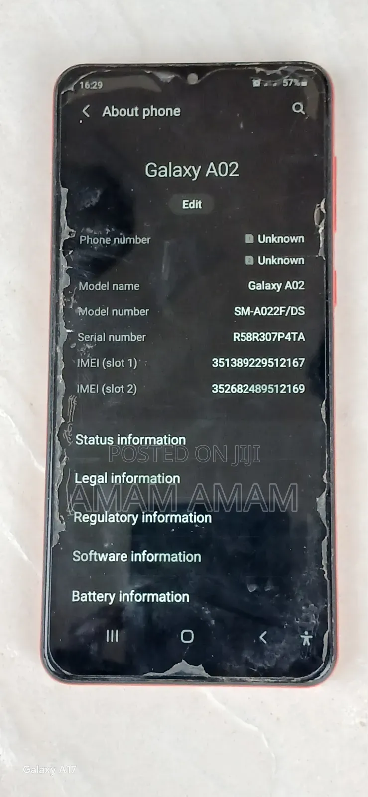 Samsung Galaxy A02 32 GB Red