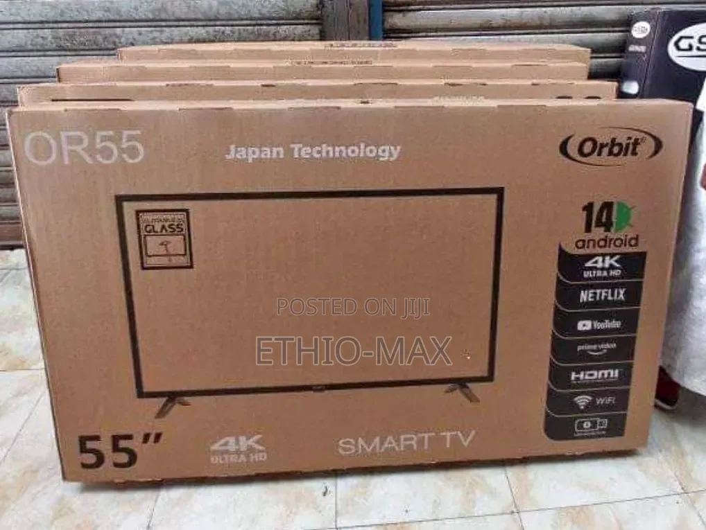 Orbit Tv 55" Smart Android Tv Double Glass Tv Ultra Hd Japan Tech