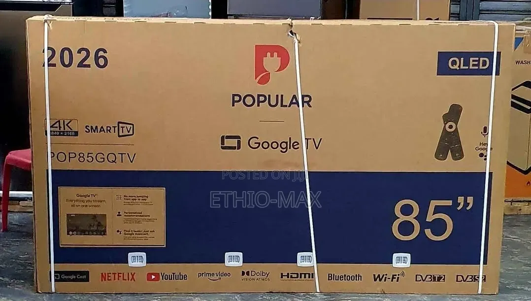 Popular 85” Smart Google Tv – Qled | New 2026 Model 3 Year Warranty