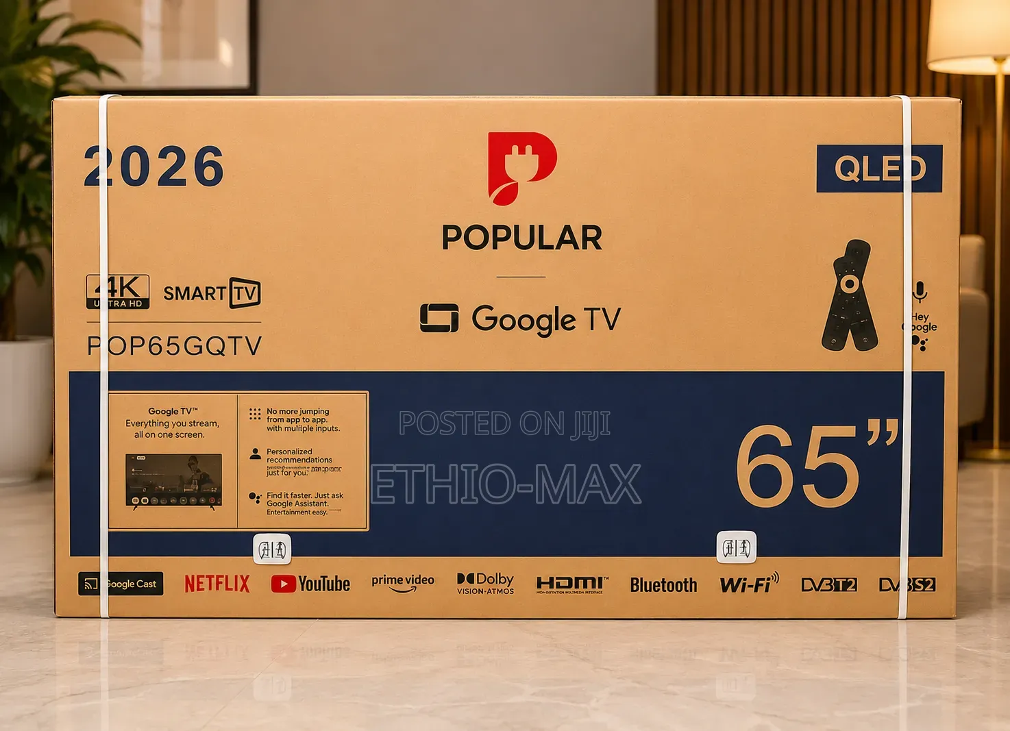 Popular 65” Smart Google Tv – Qled | New 2026 Model