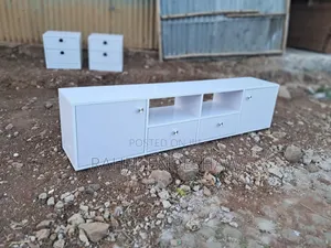 White Laminated MDF Tv Stand