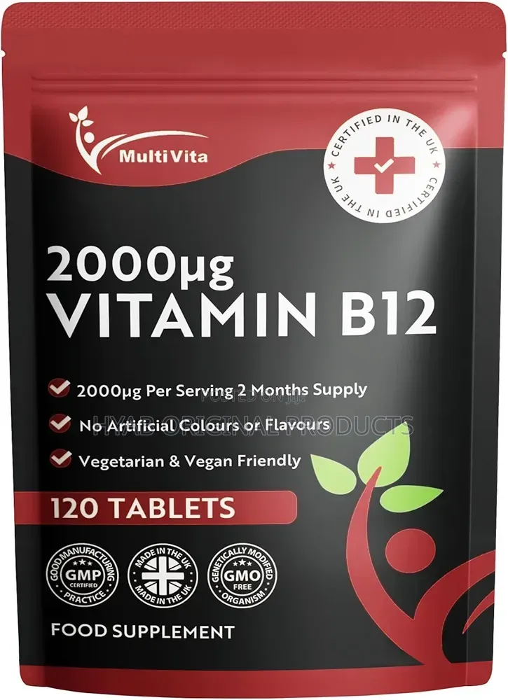 Vitamin B12 Tablets 2000mcg – Methylcobalamin 120 Vegan Tablets