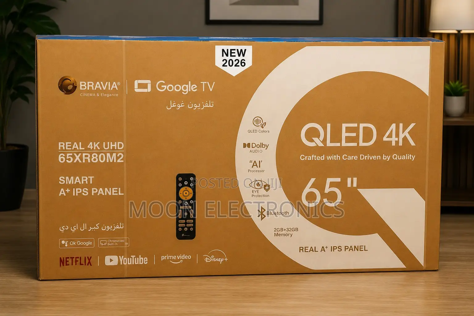 Bravia 65 inches Qled Smart Google Tv (2026 Model) – Moon Electronics