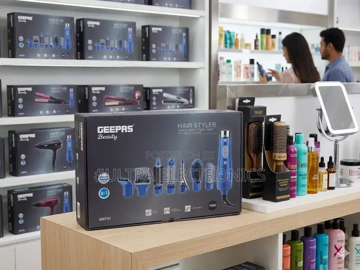 Geepas Gh731 8-in-1 Hair Styler in Blue With a 750w Power Rating.